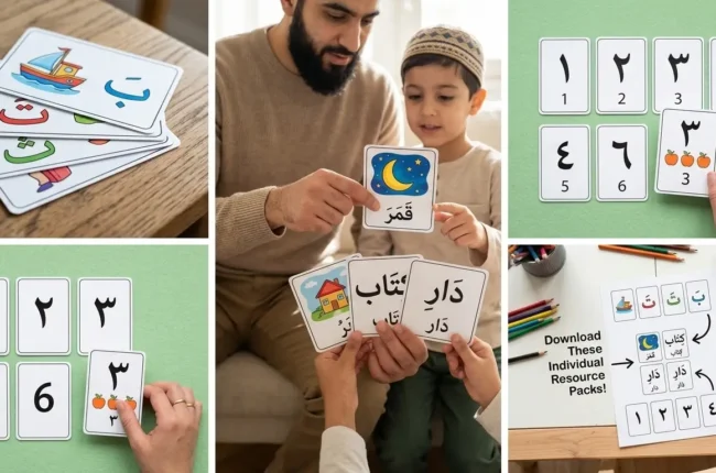 Arabic Flashcards for Kids: Free Printable Ideas (Letters, Words & Numbers)